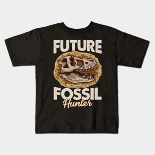 Funny Future Fossil Hunter Paleontology Dinosaur Kids T-Shirt